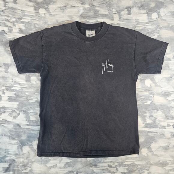 Guy Harvey Black Gray Pirate T-Shirt Beach Ocean Ship Youth size Large 14/16 - Picture 2 of 6